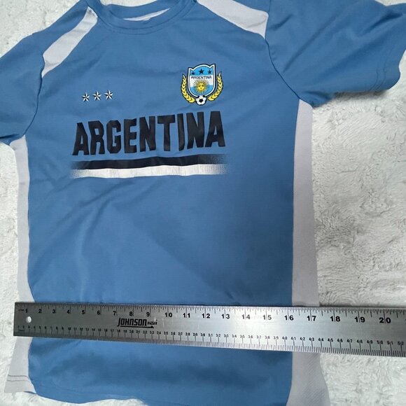 Striker Argentina Team Soccer Crew Neck Short Sleeve Jersey Top Youth Large Blue - Picture 6 of 10
